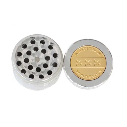 Koop Metal grinder Amsterdam Weapon Gold 50 mm 4 punten Koop Metal grinder Amsterdam Weapon Gold 50 mm 4 punten