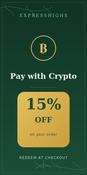 Crypto = 15% OFF